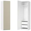 Шкаф распашной Амьен латте 60х232,2х54,5  с 2 полками, штангой и 2 ящиками ЛДСП каркас белый